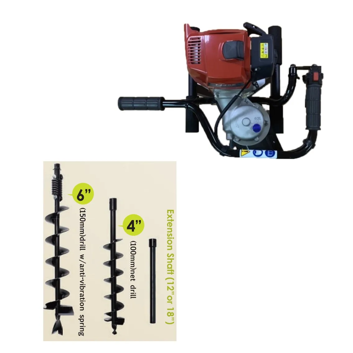 Gasoline hole digger machine ground screw drill /portable hand drill earth auger bit drill for ground anchor