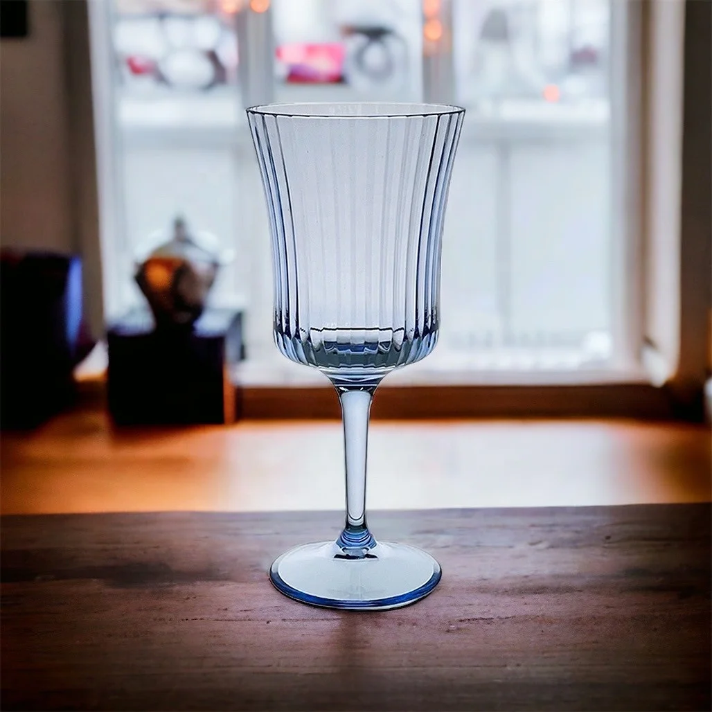 BPA free 14oz Straight line Plastic wine glass