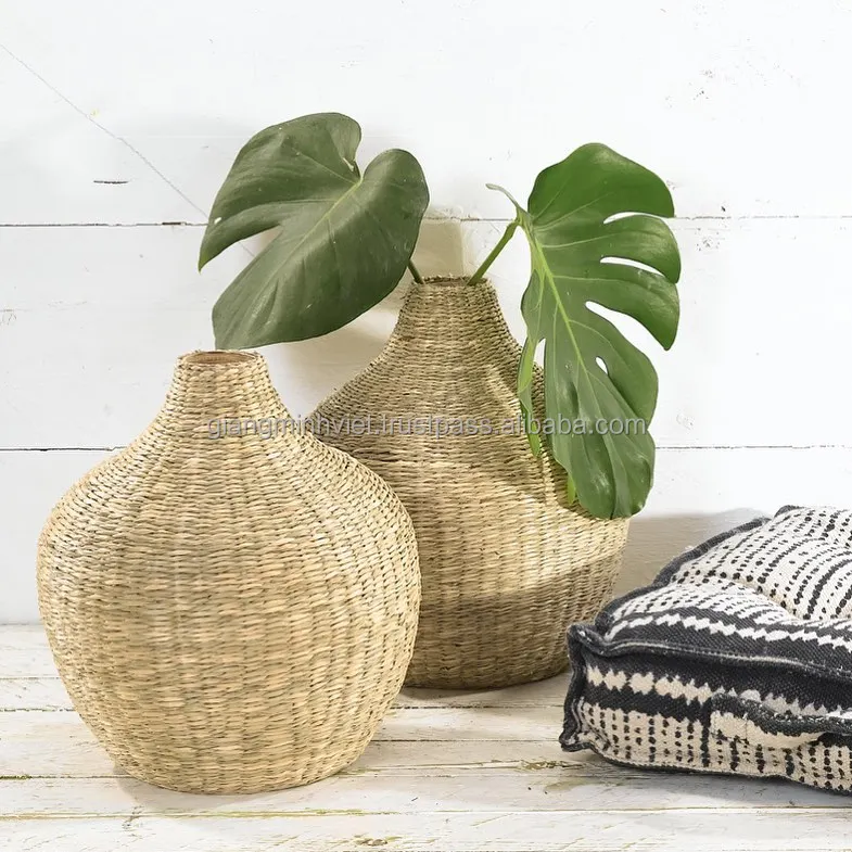 VietNam Seagrass Vase Wholesale Design Classic Seagrass Vase Decor Vase from Vietnam