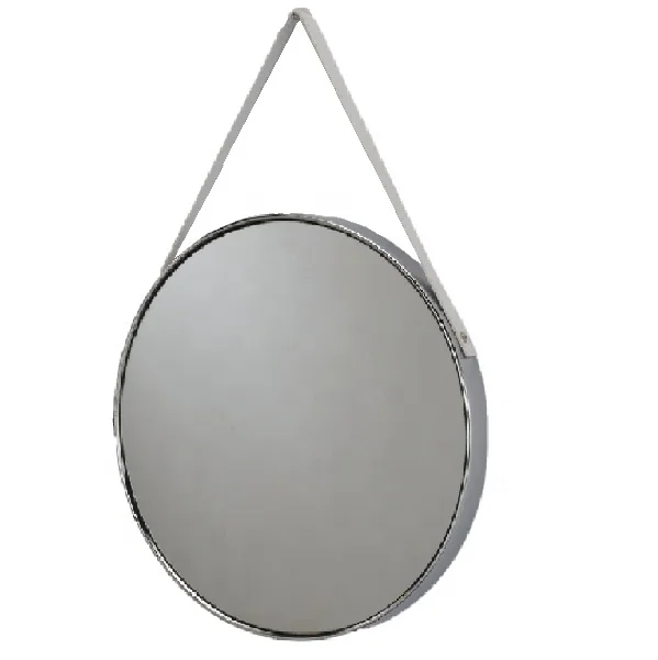 Hanging mirror with Hard PVC leather strap