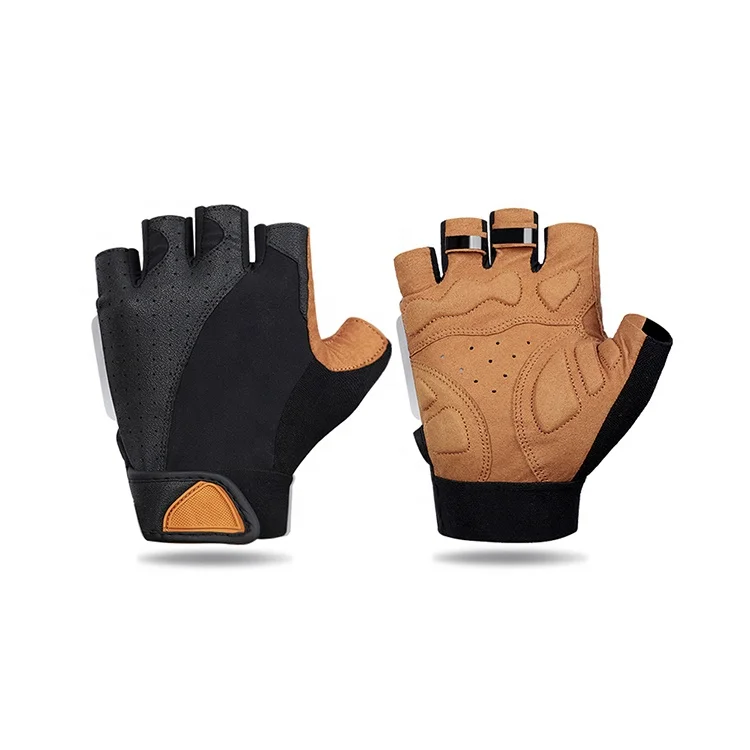 Custom Made Logo Hot Selling Best Material Top Manufacturer Half Finger Stretch Fabric Mountain Cycling Bicycle Balance Gloves