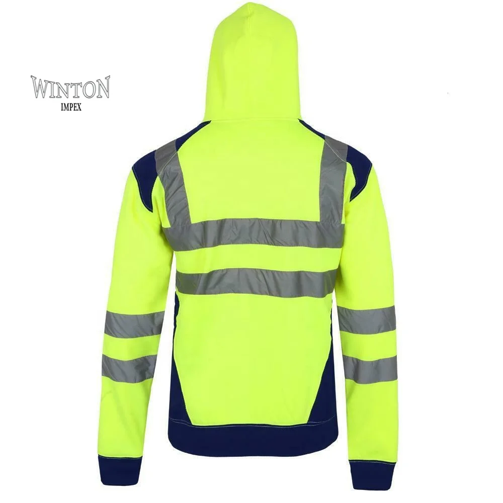 OEM Hi Vis Orange Thermal Safety Bomber Jacket Workwear Clothes Safety Jacket Work Wear With Reflective Tapes Working Clothing