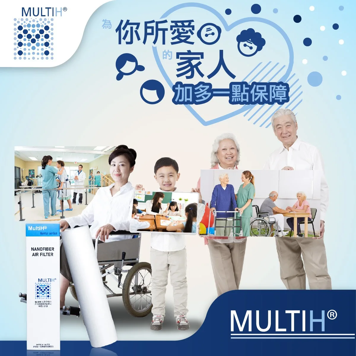 Manufacturer Multifunctional Nanofibers 25 X 120cm Air filter roll Reduce airborne bacteria and virus and mold