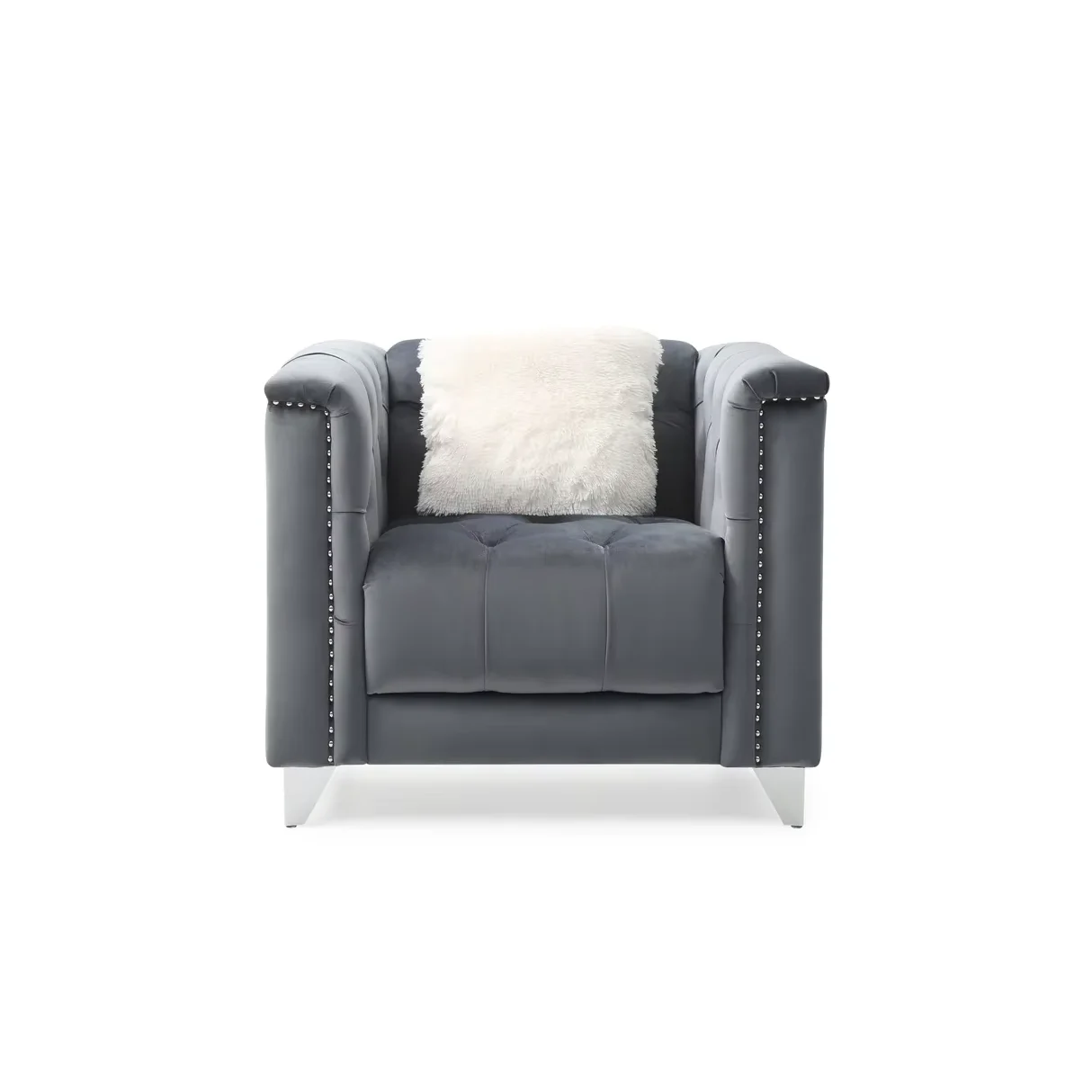 Factory Price Luxury Velvet Armrest Sofa with Metal Legs Comfortable, Durable, Ideal for Living Rooms, Hotels, Offices