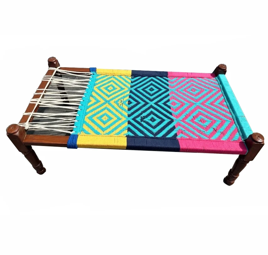 Wholesale High Quality Modern Luxury Vintage Bed Furniture Wooden Indian khaat Charpai Charpay Charpoy With Customized Colour