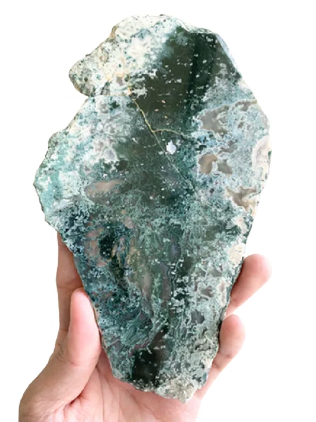 natural stone slab Moss agate stone tiles Slab healing crystal Gemstone Decoration Wall Panel home decoration Tile