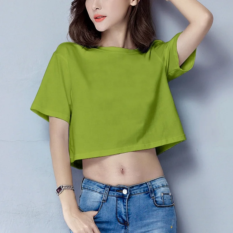 Fitness Crop Tee t Shirt Women Crop Tops t Shirts for Girls Stylish 2022 New Design Beautiful Color Short Body