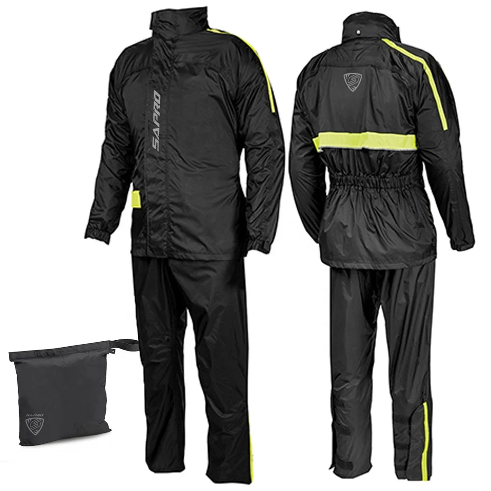 detachable hood Outdoor spilt rain coats men waterproof rain gear 2 pcs rain suit TPU coated