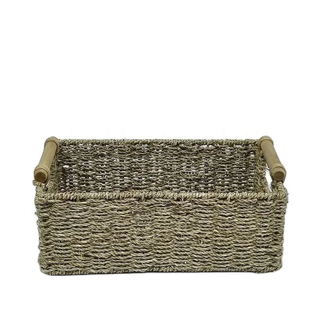 for hotel office living room  handicraft Wicker BSCI home derco factory whole sale natural subtainable seagrass storage basket