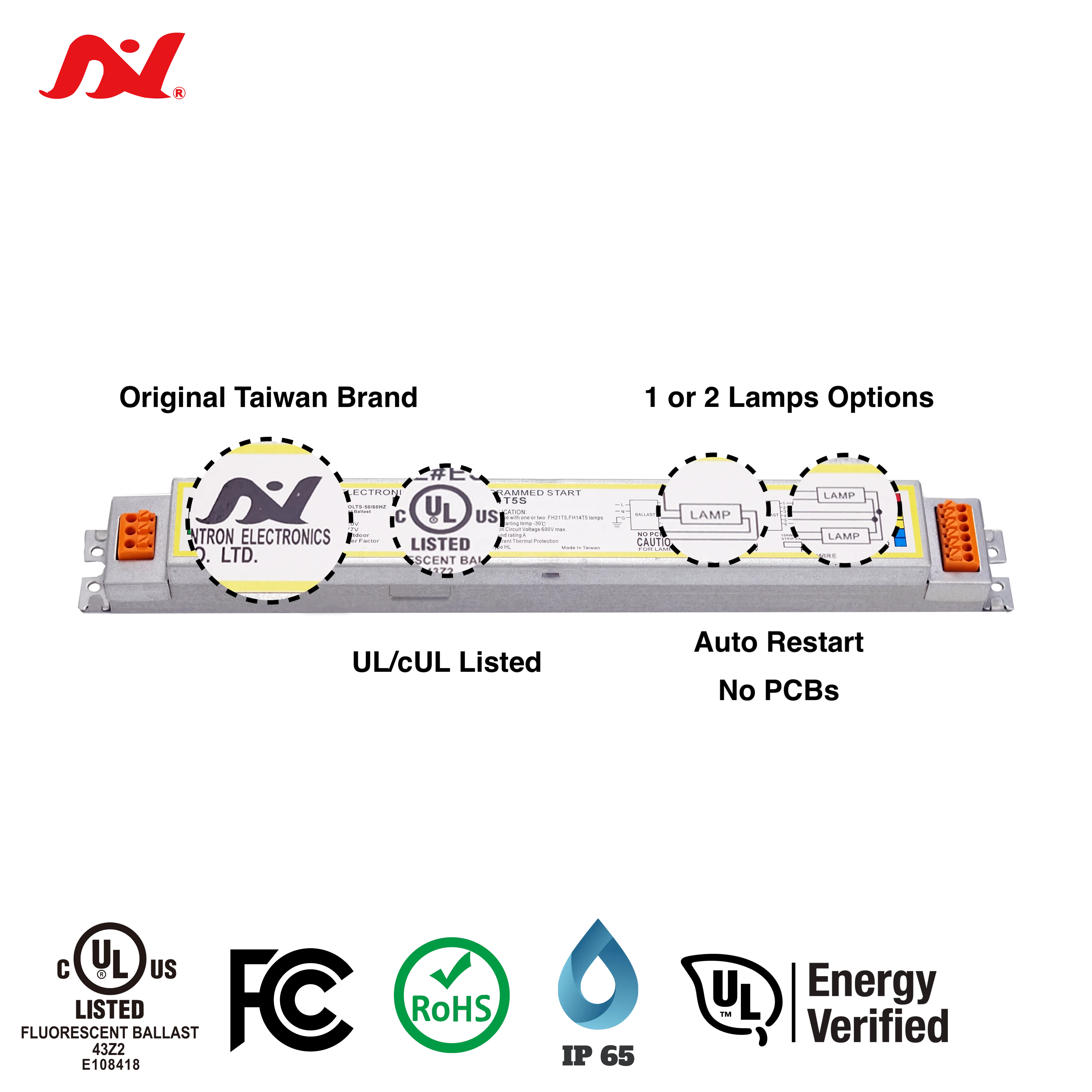  Лучший балласт UL 2x35 Вт T5 проверенный энергией