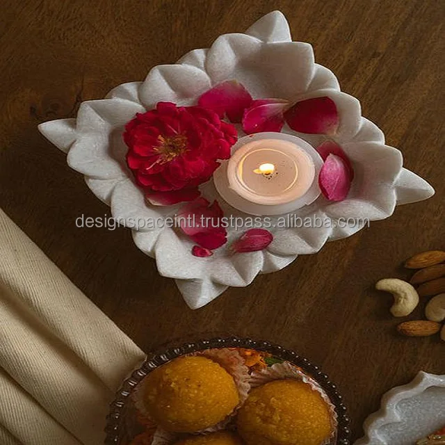 Designer White Marble Tray with affordable price
