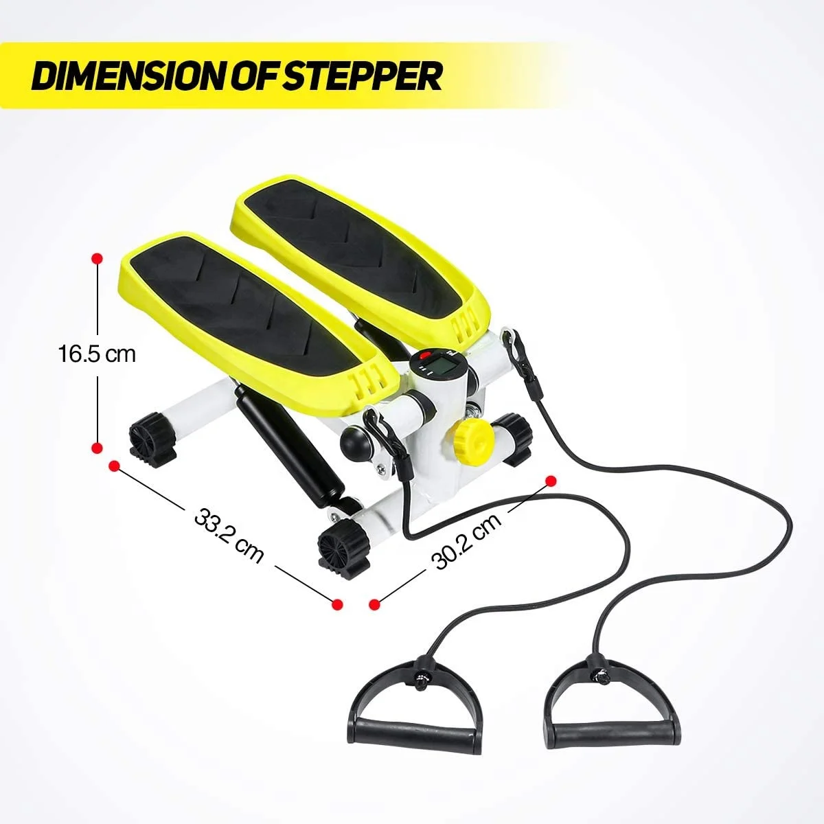ONESTARSPORTS Adjustable Mini Air Climbers Stepper Fitness Exercise Hydraulic Mute Stepper With Resistance Band LCD Display