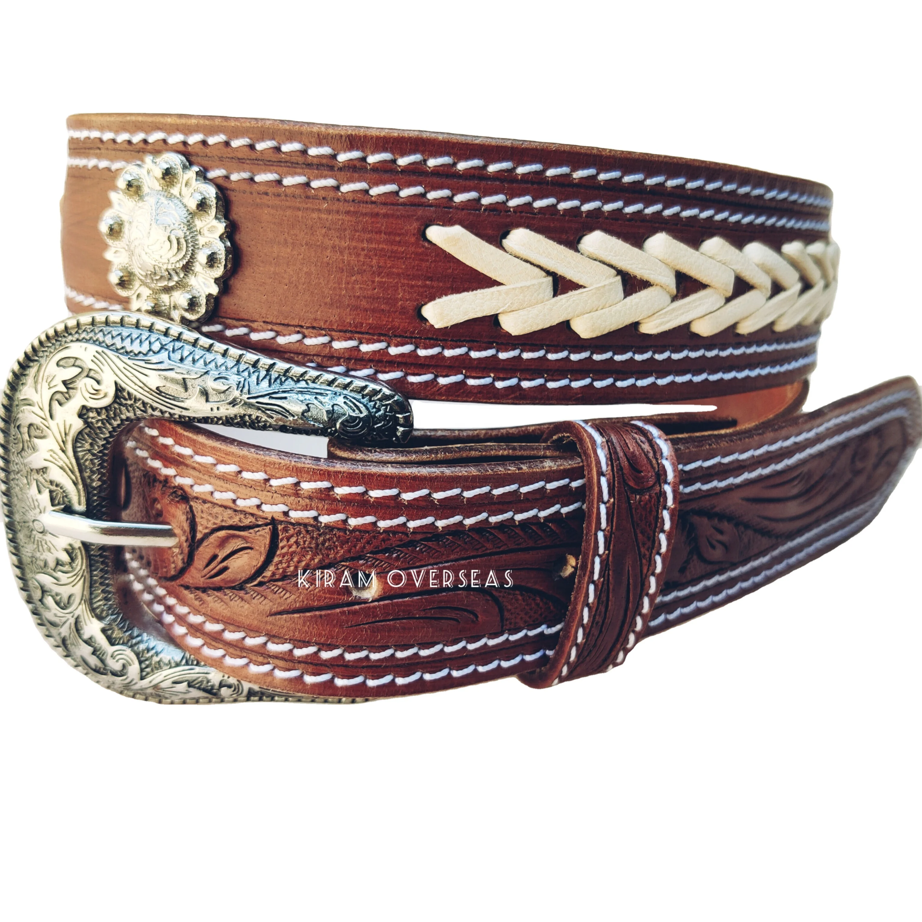 Argentina leather  Design Luxury Western Lady Cowboy Full Grain Zinc Alloy Pin Buckle Genuine Leather Strap Designer Women Belt