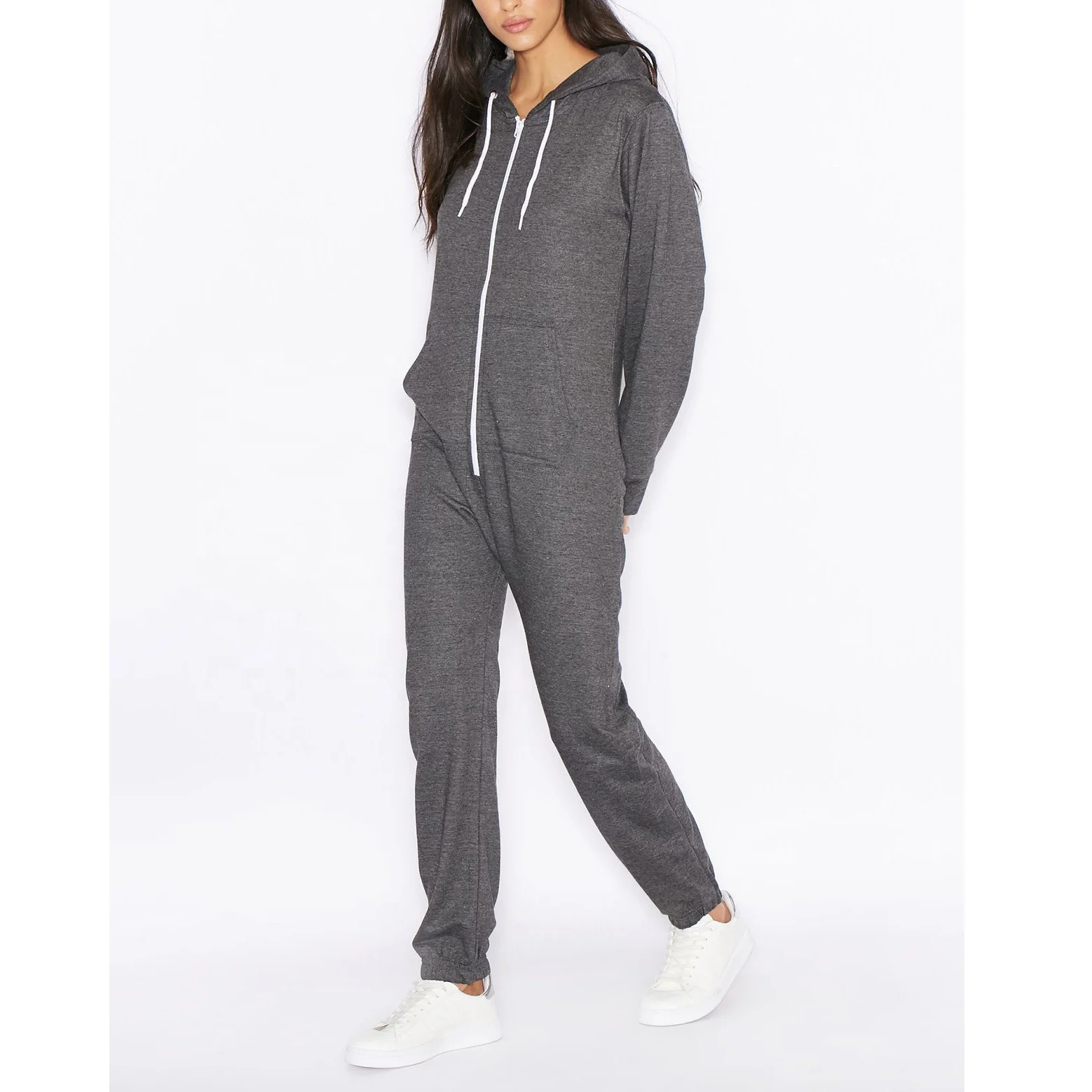 100% Cotton made women pajamas single one piece onesie winter streetwear hot selling custom made embroidery printing