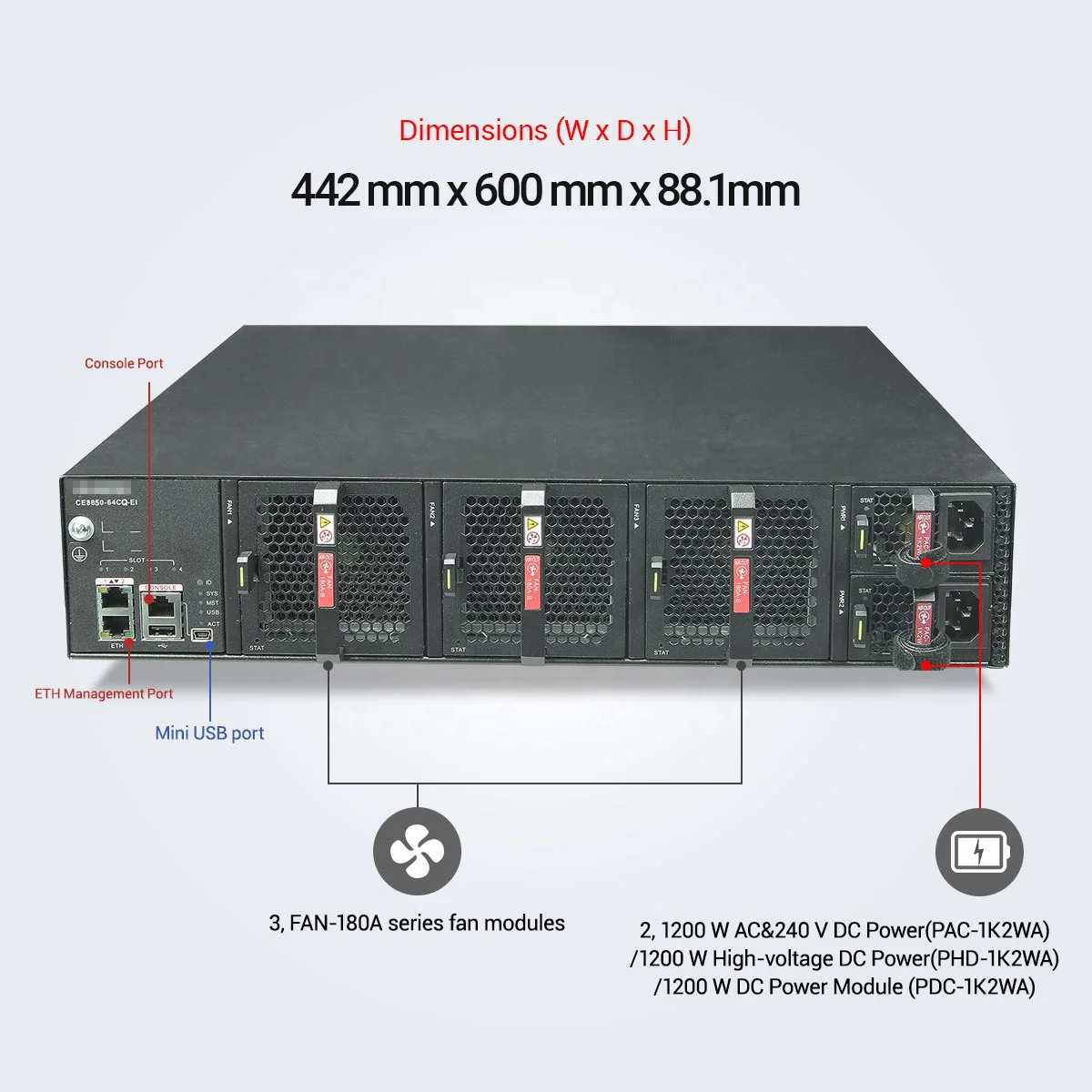Беспроводные сетевые коммутаторы CE8850-64CQ-EI сети предприятия переключатель
