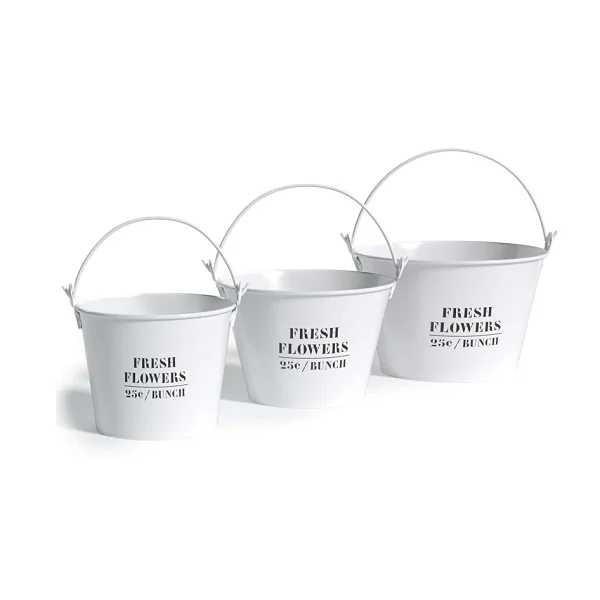 Galvanized Mop Bucket Heavy Duty Metal Iron Luxury With Handle for Home Decoration