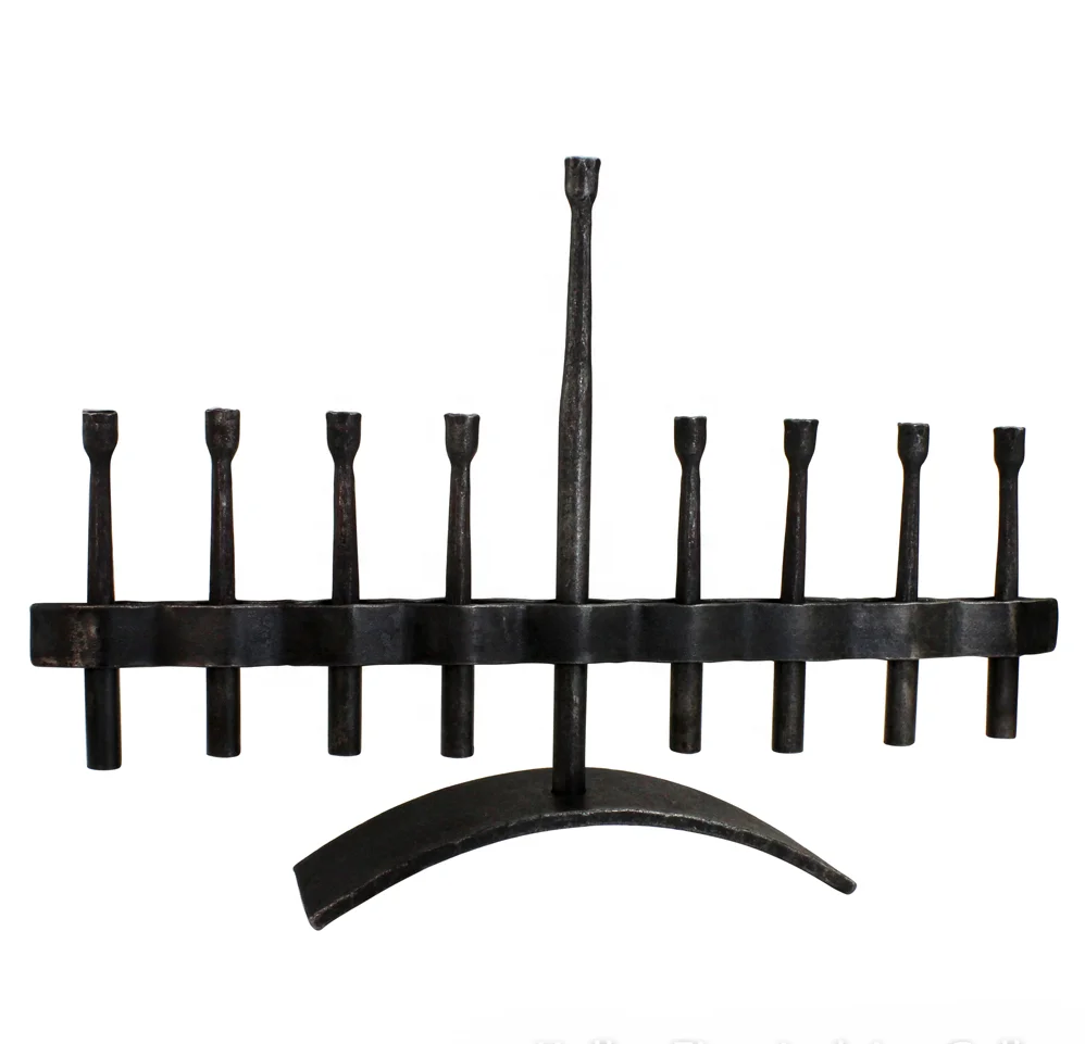 Direct Factory Wholesale wrought iron candles Menorah Chanukah Hanukkah Lamp Crystal arch flame curve architectural design