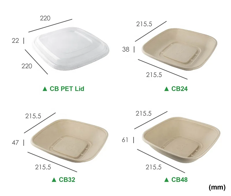 Natural biodegradable disposable trays food take out container