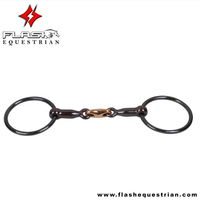 Top Quality Horse Bits Snaffle Horse Bit Stainless Steel with Hollow Jointed and Ring Loose Mouth Bit Roller