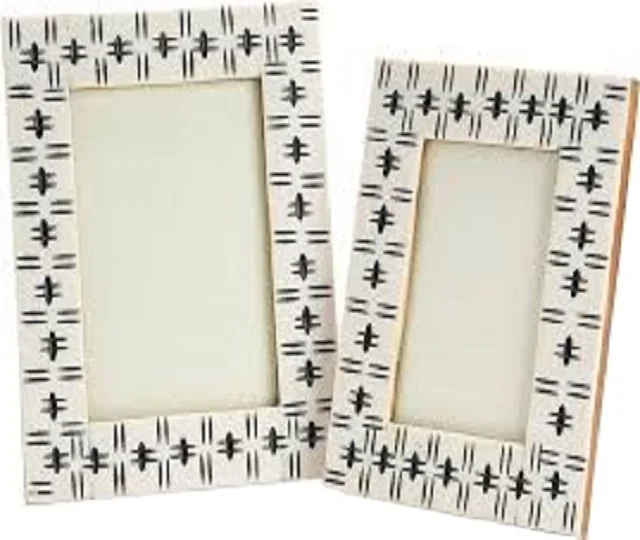 Современная индийская инкрустированная рамка для картины из высококачественного дерева с узором серого белого блока вертикального горизонтального отображения в домашних условиях