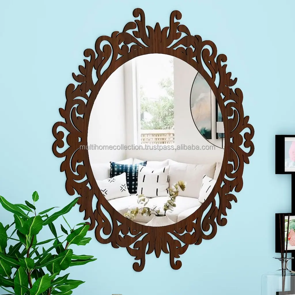 Indian Decor Antique Design Metal Wall Mirror Indoor Home Decor Living Room Wall Decor Painted Finishing Design Wall Mirror