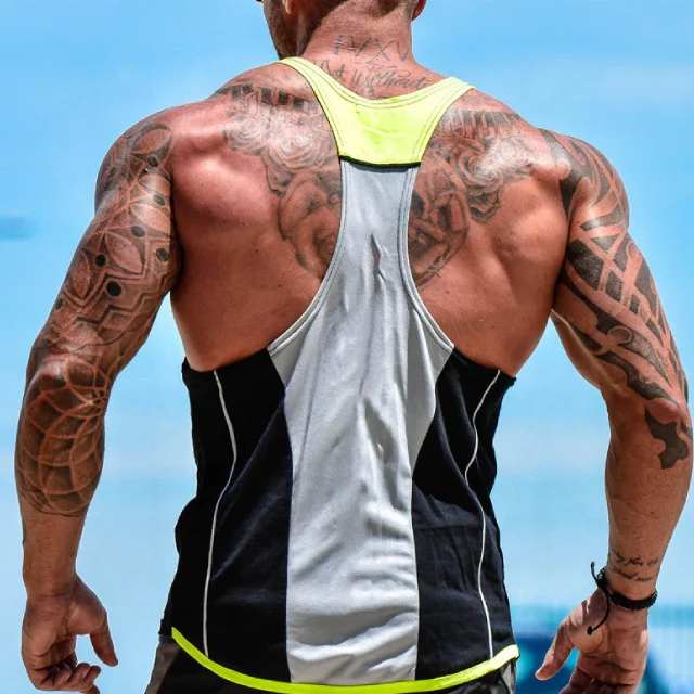  Оптовая продажа мужская спортивная одежда майка без рукавов фитнес-Стрингер