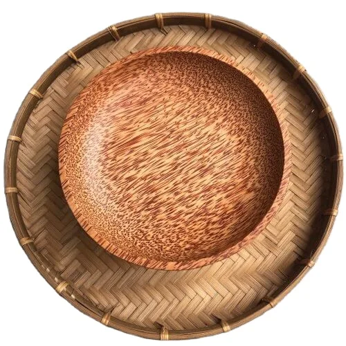 Стабилизированная 100% тарелка из натурального эко-материала кокосового дерева/ложка дерева для ореха свадебной вечеринки