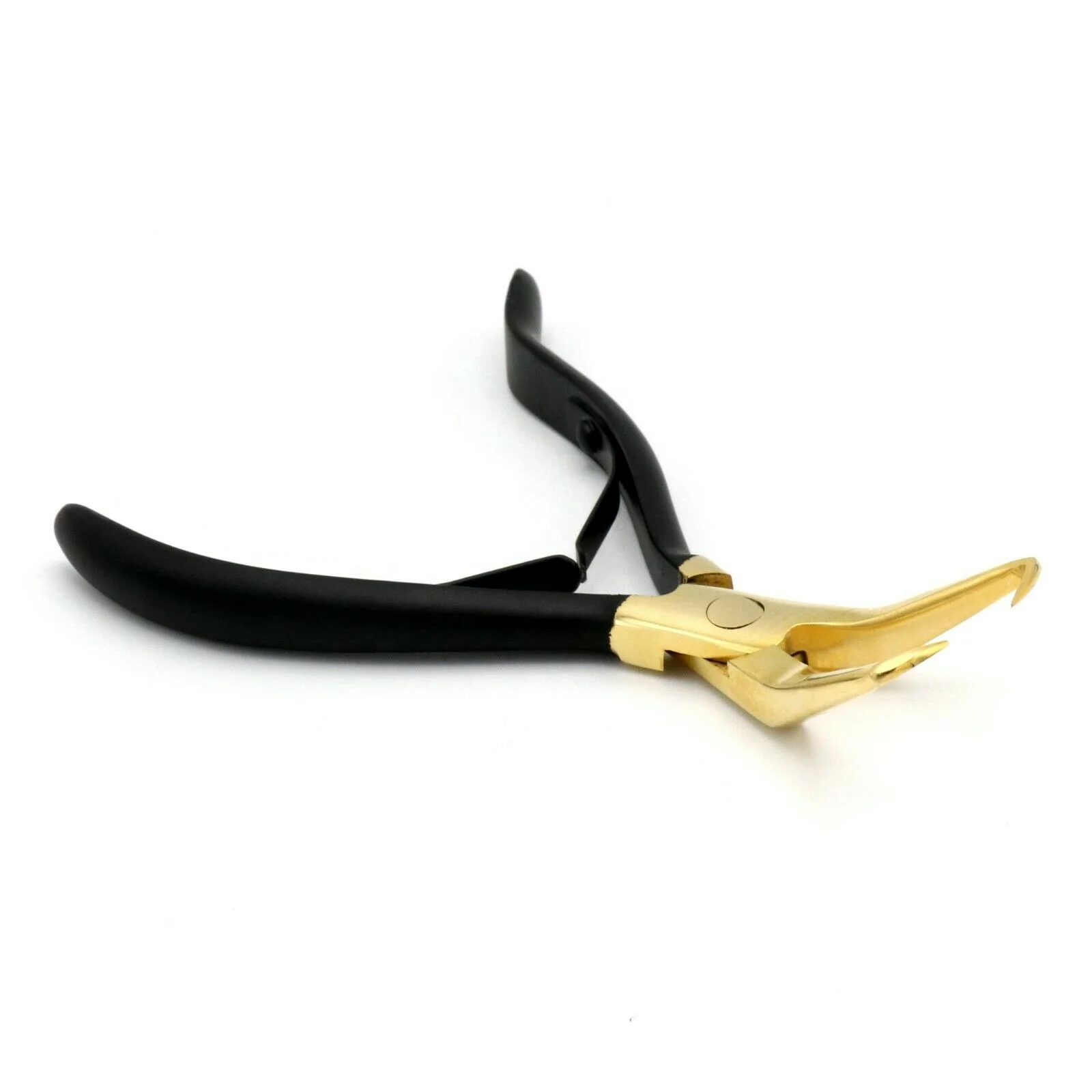 Hair Extension Removal & Fitting Pliers Tool Kit With Crochet  Loop & Pulling Needles Kit Black and Gold Stainless Steel