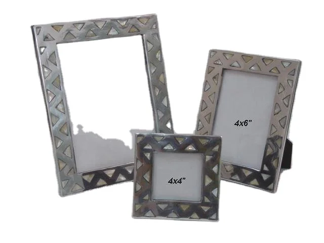 Hot Selling Aluminium Photo Frame in Mirror Polish With Terracotta Finish Zig Zag Design Table Top Photo Frame Metal Photo Frame