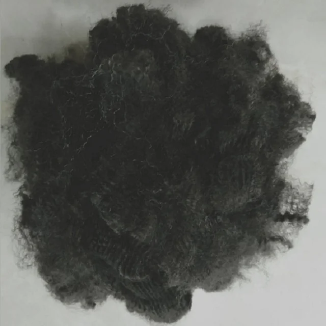 7D /15D HD черное Полиэфирное штапельное волокно класса А от производителя Vikohasan синтетическое и GRS переработанное полиэфирное