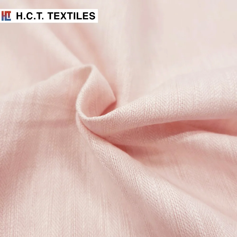  Плотная ткань из натурального волокна в елочку 180 г льняная хлопчатобумажная для брюк