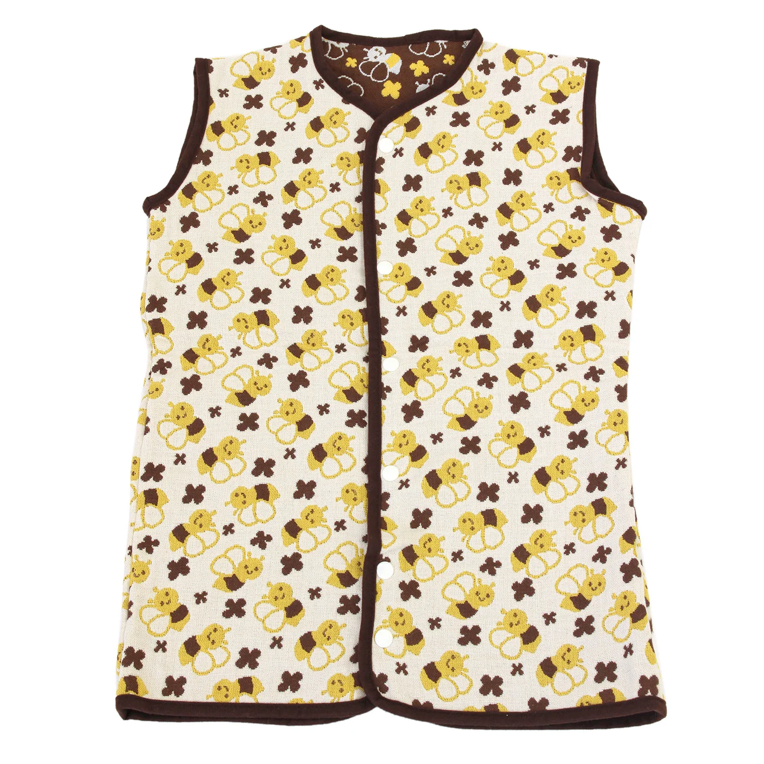 [Wholesale Products] Made in Japan 5-Layered Gauze Multi-Way Baby Swaddling & Pajama 32cm*55cm 100% Cotton Breathable Bees