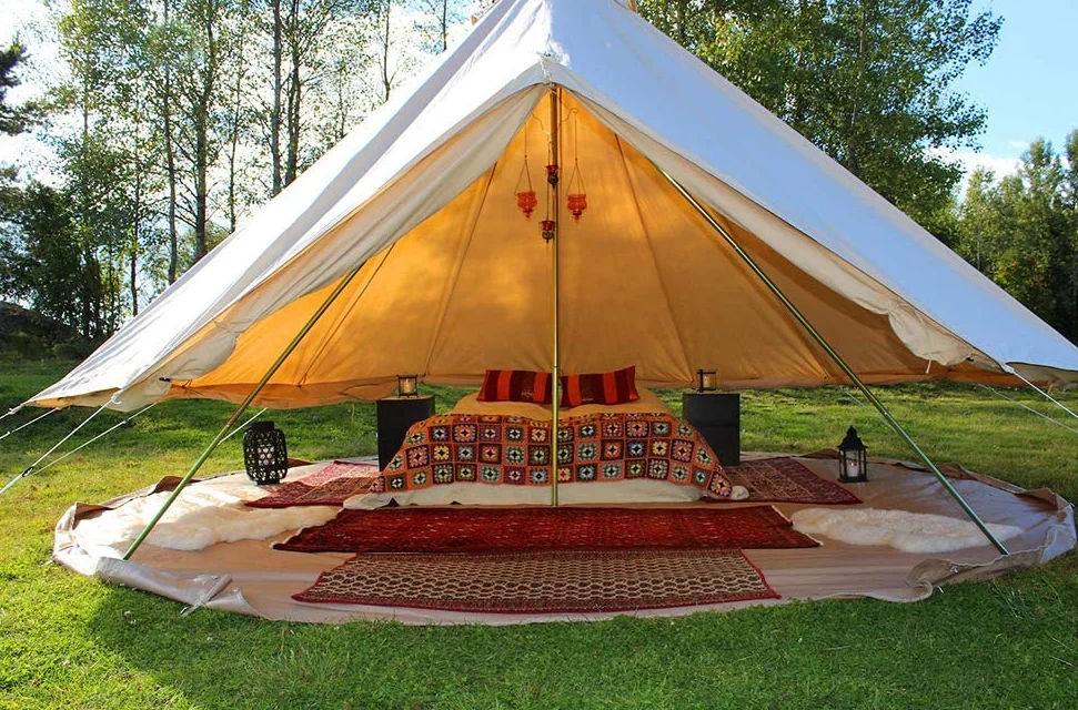 Large Luxury Family Camping Waterproof Tent 3m Cotton Canvas Marquee Party Wedding Tent Glamping Bell Tent