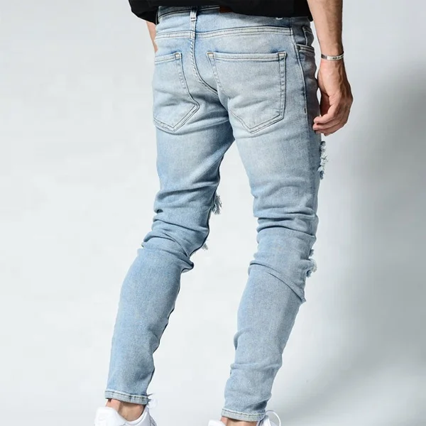 Классические джинсовые брюки на заказ высококачественные повседневные джинсы мужские однотонные скинни