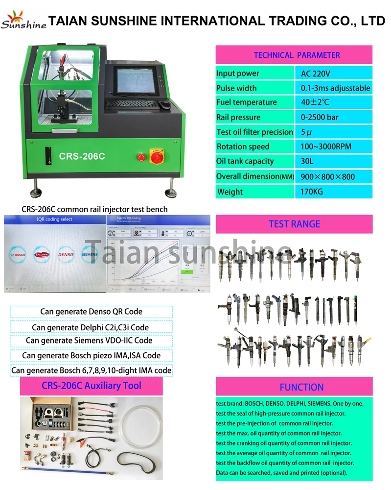 Hot Sale Common Rail Diesel Fuel Injector Test Bench CRS-206C Testing Equipment