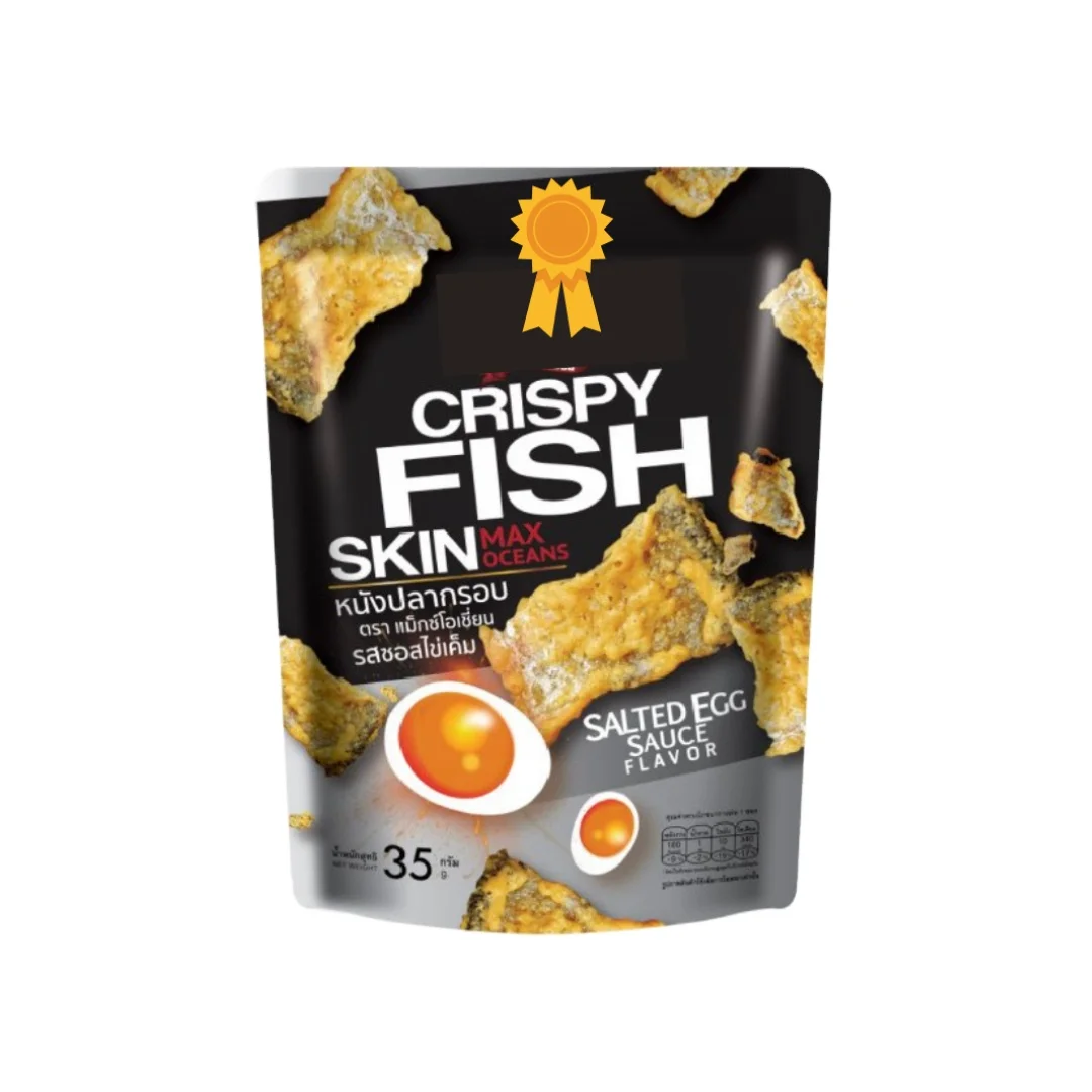 Salted Egg Flavor Chicken Skin  Crispy Snack from Thailand  by BEST A EVER Co., Ltd  Captain iLee Brand