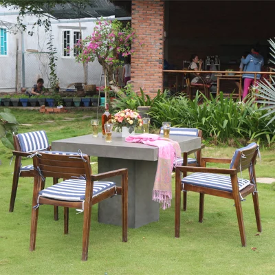 Современная высококачественная мебель для дома Ресторанный стол набор из волокнистого бетона роскошные обеденные столы