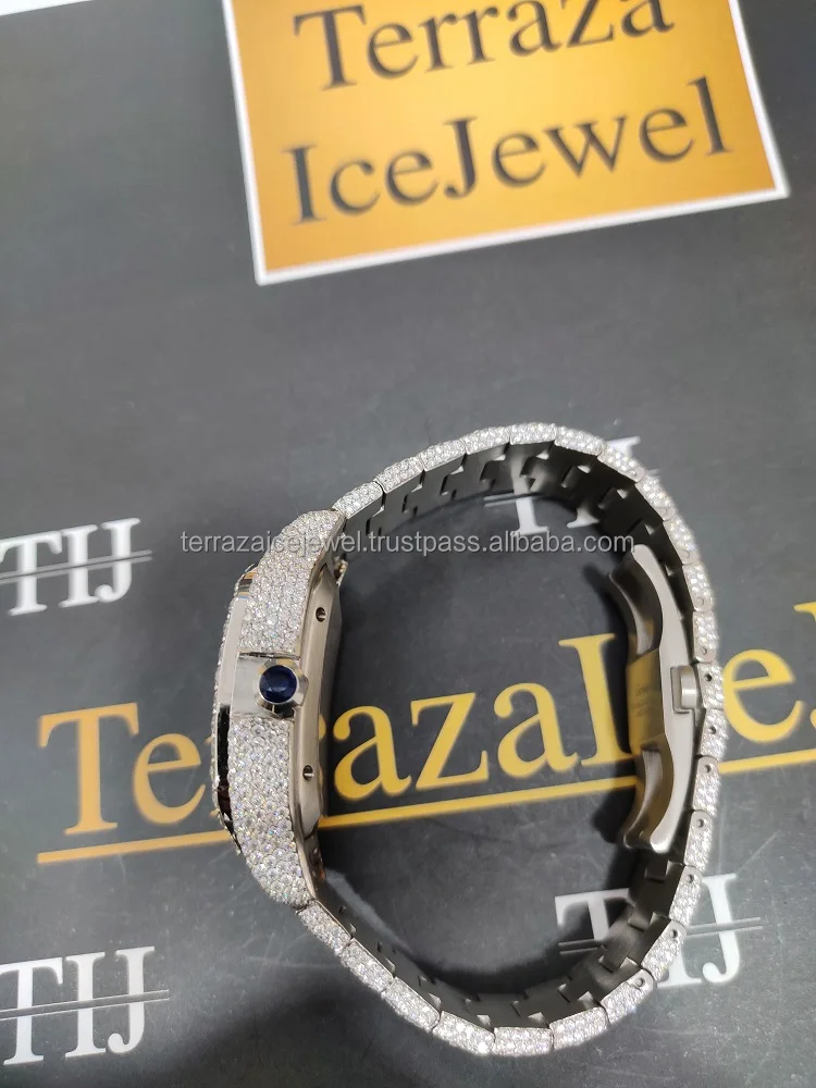 Premium Grade Quality Moissanite Iced Out Luxury Style Stainless Steel Wrist Watches Indian Wholesaler Exporters Low Prices
