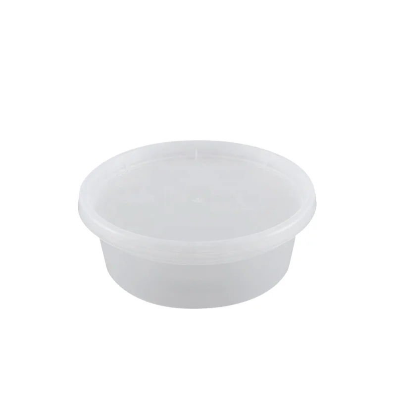 8oz disposable plastic cup with clear lid for deli container