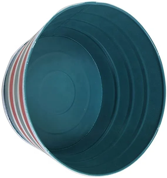 Customizable Modern Design Printed Metal Iron Planter or Metal Flower vase For Home And Garden Decoration