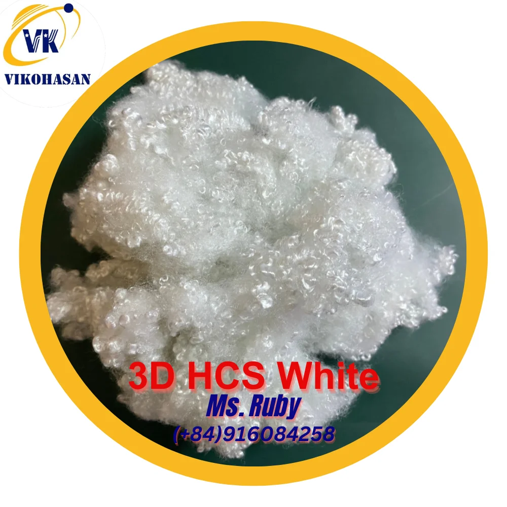 Vikohasan 100% переработанное Полиэфирное штапельное волокно GRS 3D HCS 15d наполнение подушек нетканое полотно спиннинг от производителя
