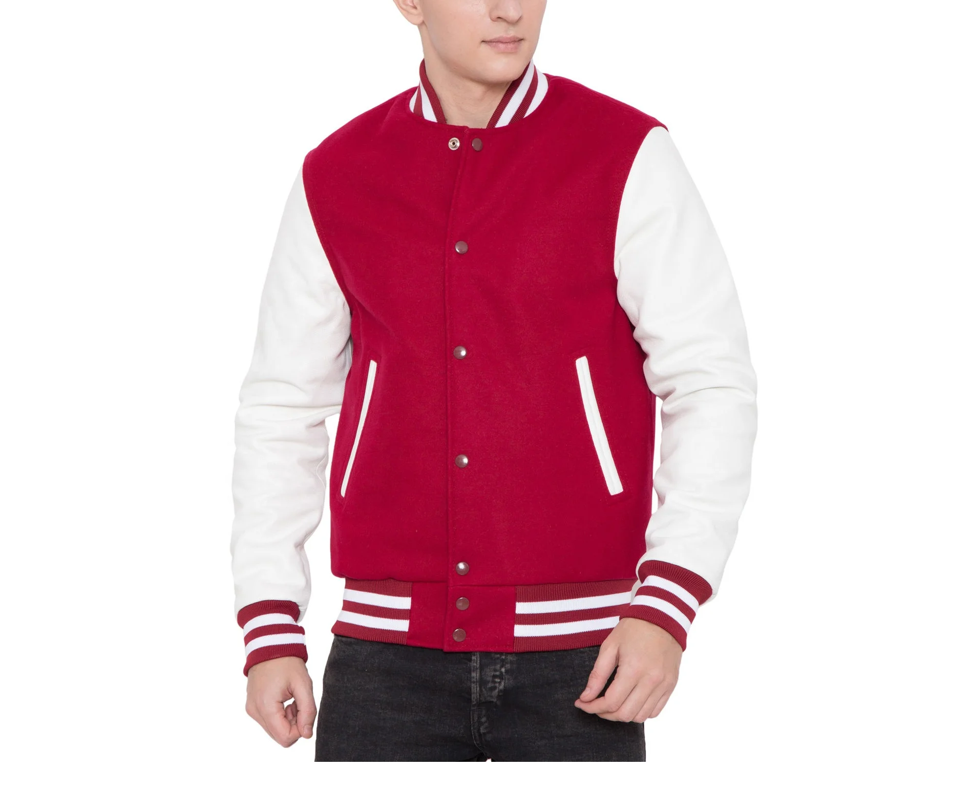 Custom Embroidery Logo Wholesale Fleece Varsity Jacket Breathable Men Basketball Varsity Jacket