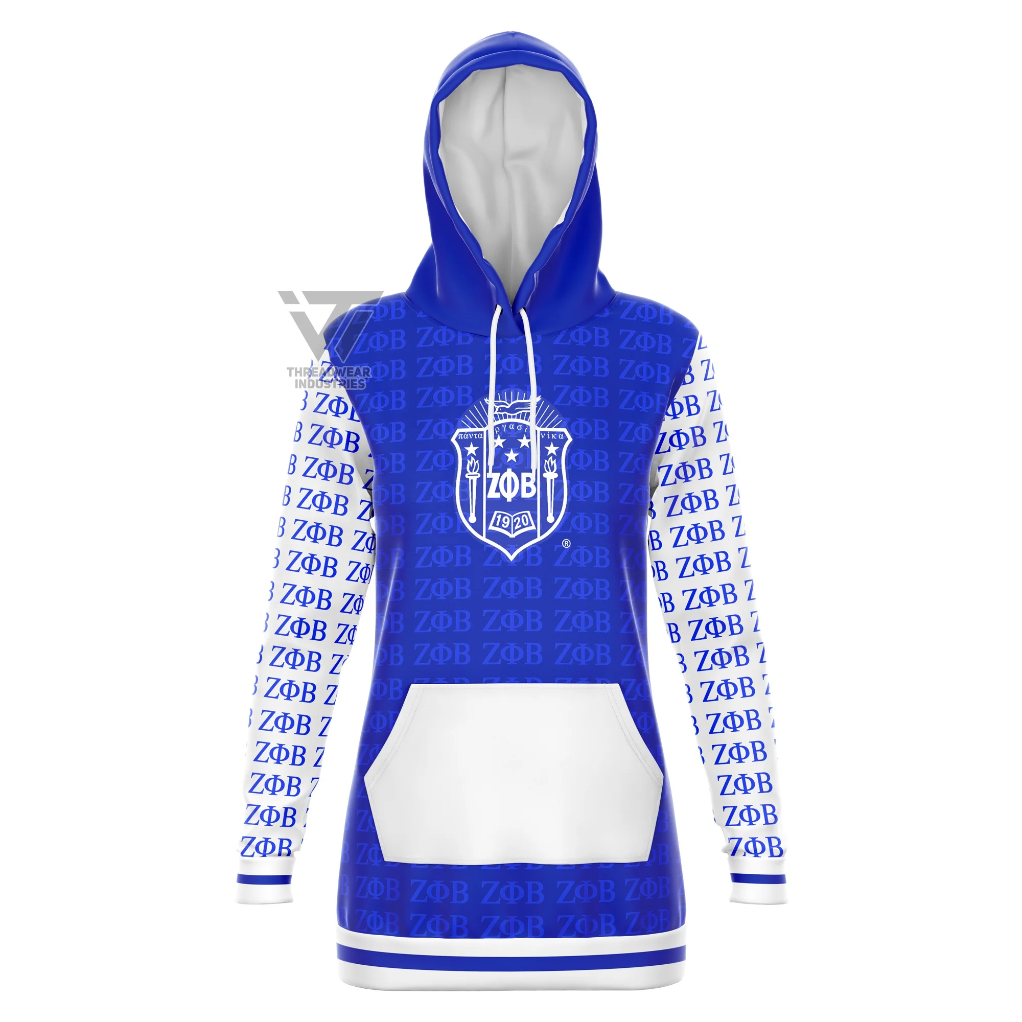 Custom Zeta Phi Beta Sorority Sublimated Hoodie Dress