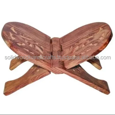 Wooden Handmade Quran Geeta Bible Holder Support Stand Reading Book Holder Display Folding Prayer Stand Holy Book stand