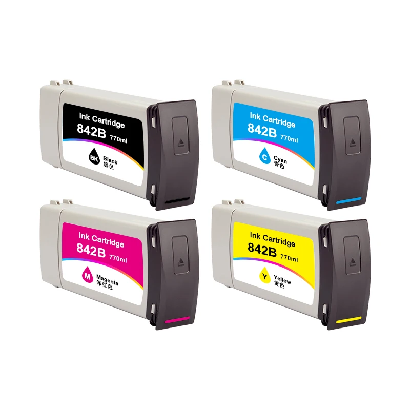HESHUN 770ml ink 842 B 842B Cartridges For HP PageWide XL 8000 Printer C1Q49A C1Q50A C1Q51A C1Q52A ink cartridge