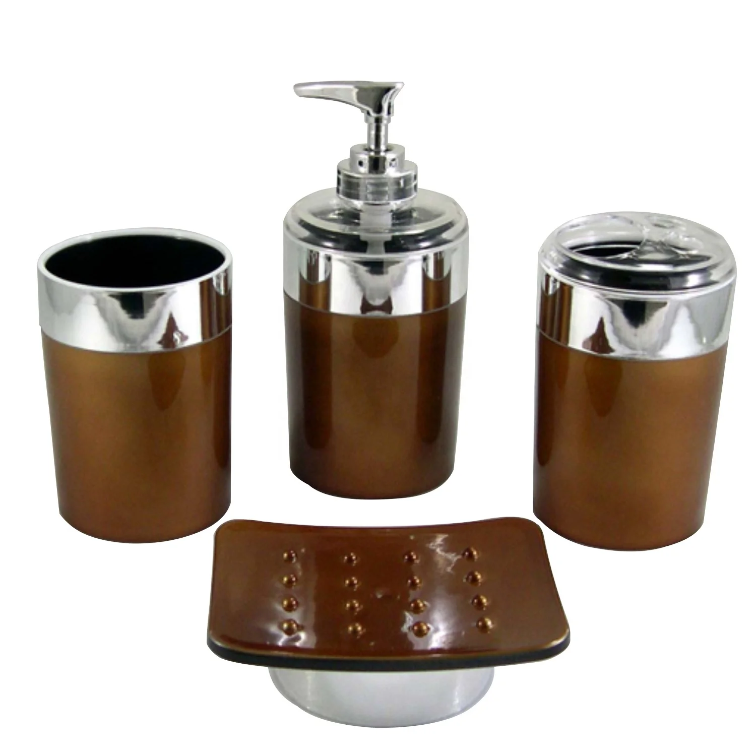 Colored 4 pcs acrylic bathroom accessories set