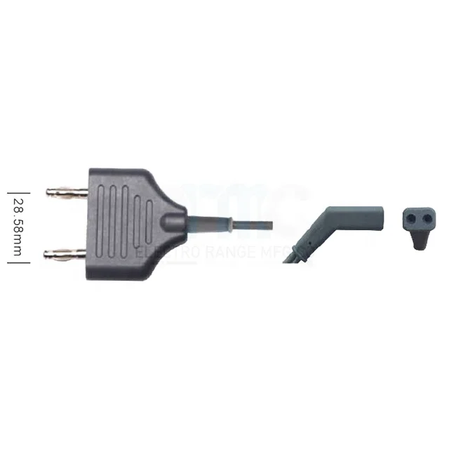 wholesale Best Quality Electrosurgery Diathermy Bipolar Cable Two Pin Fitting Angled Simons Sutter Bm50 T Series ACC ICC 4mm