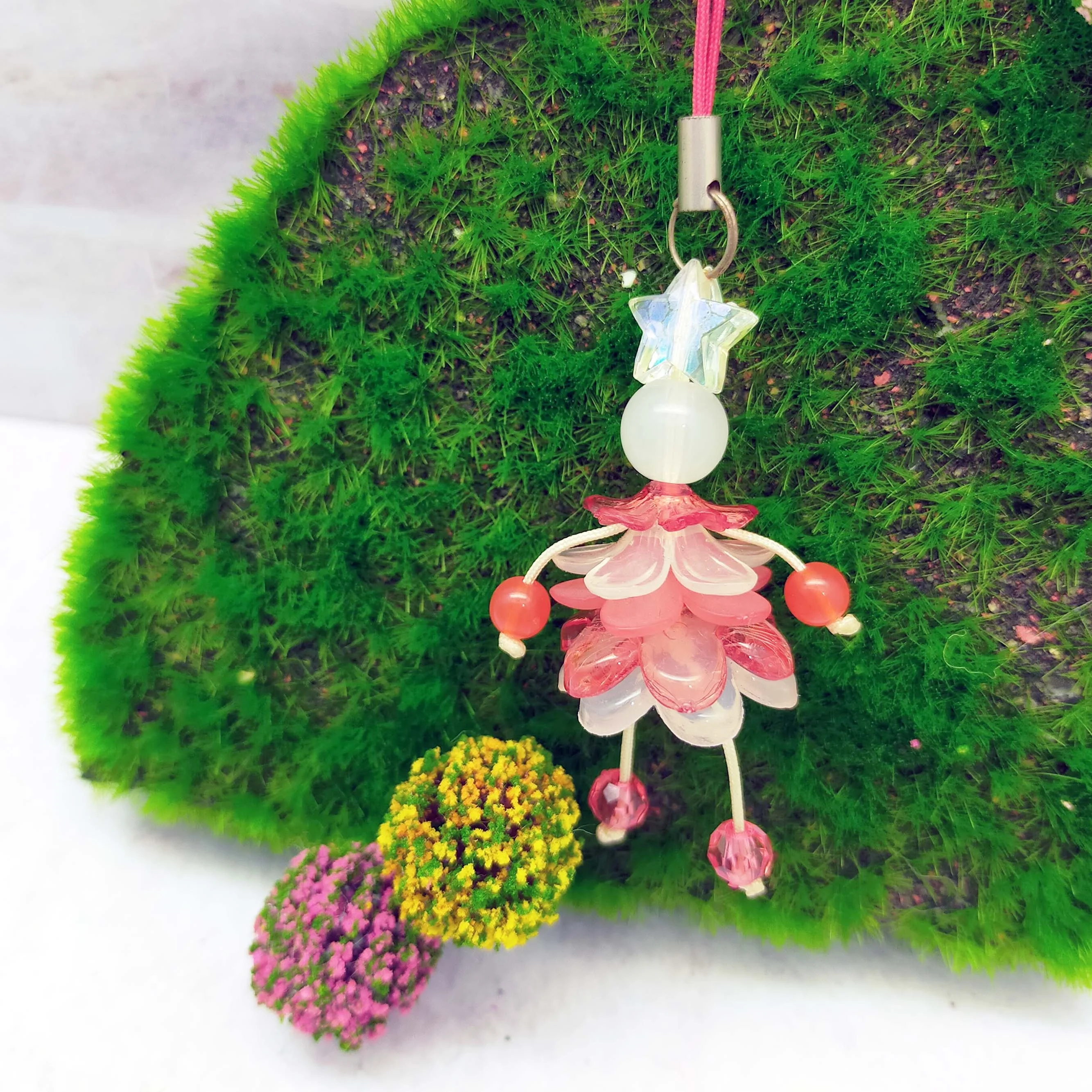 Lovely plastic Doll  key chain ornament for mobilphone  and bag