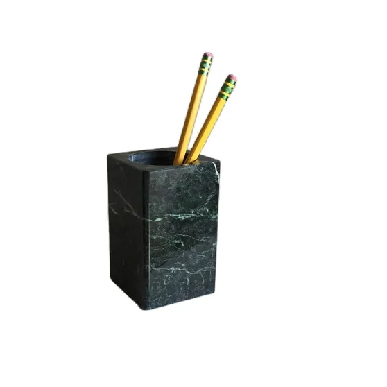 Handmade Pure Marble Pen Stand Unique Design Marble Base New Release Home Decoration with Unique Carving for Calendar Use