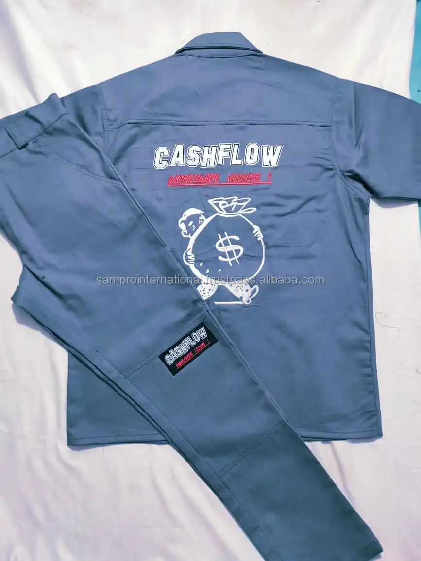 Wholesale new Arrival Custom cotton polyester workwear dickie suit for men Working Uniform 2 Piece pant work shirt outfits set